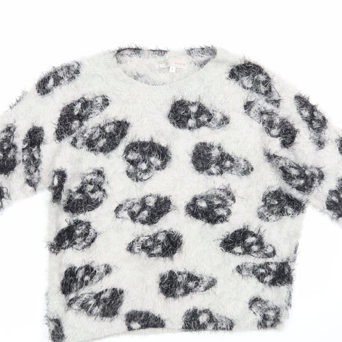 Cameo Rose Womens Grey Floral  Pullover Jumper Size S