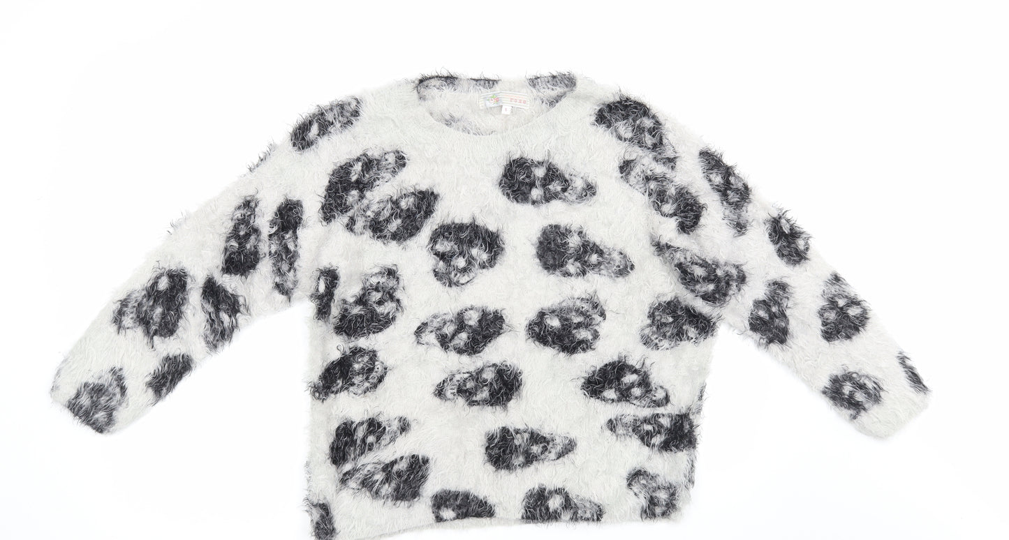 Cameo Rose Womens Grey Floral  Pullover Jumper Size S