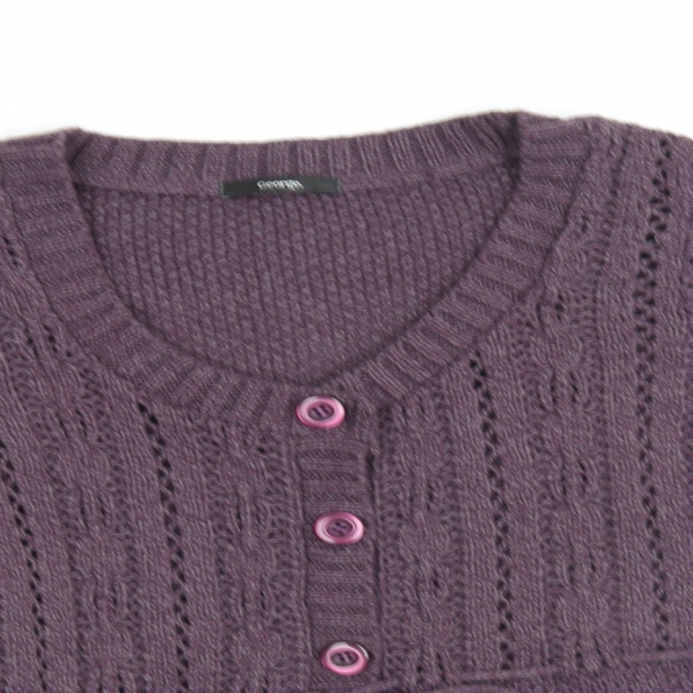 Geeorge Womens Purple   Cardigan Jumper Size 18