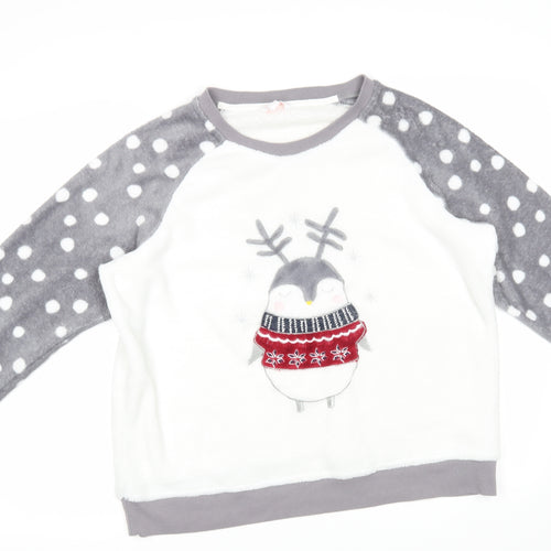 Pretty Secrets Womens White Polka Dot  Kimono Pyjama Top Size 16  - Christmas Novelty