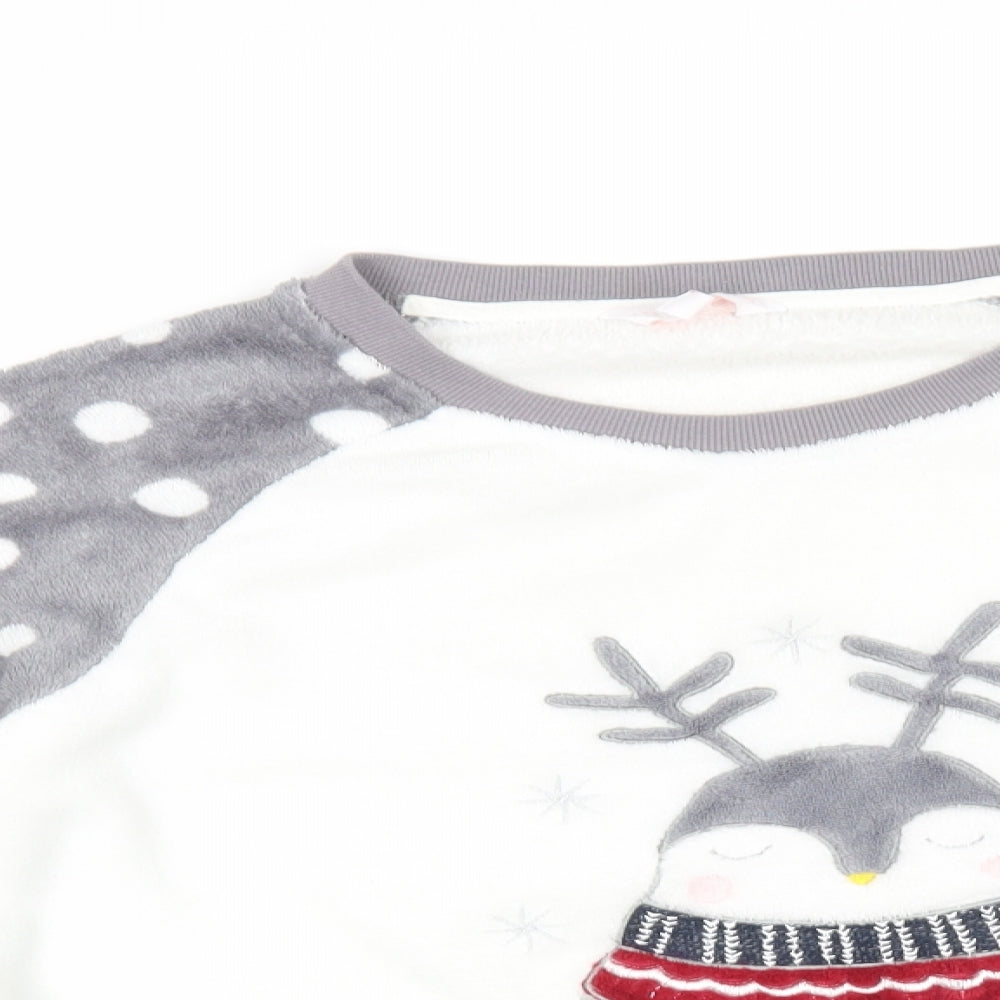 Pretty Secrets Womens White Polka Dot  Kimono Pyjama Top Size 16  - Christmas Novelty