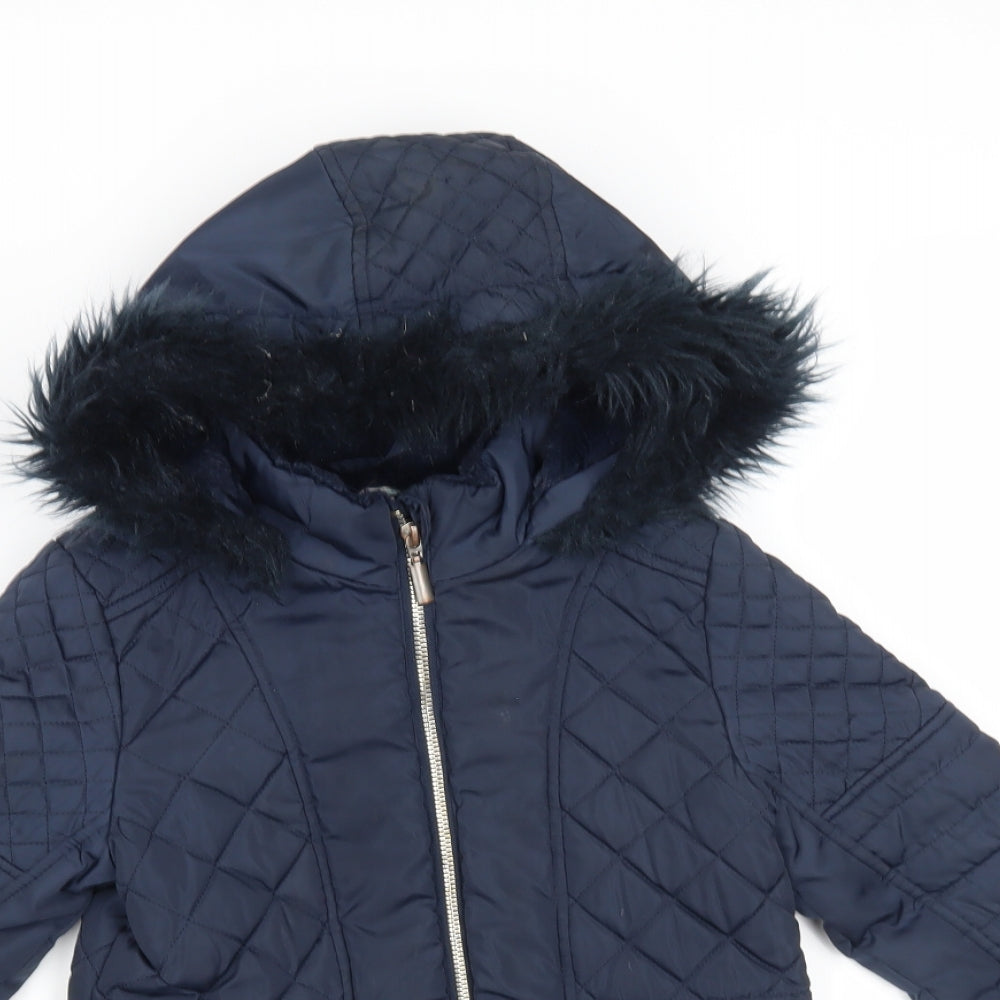 F&F Girls Blue   Parka Jacket Size 8-9 Years