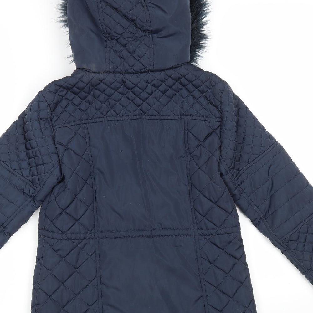 F&F Girls Blue   Parka Jacket Size 8-9 Years