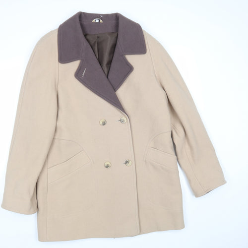 Klass Womens Beige   Pea Coat Coat Size 16