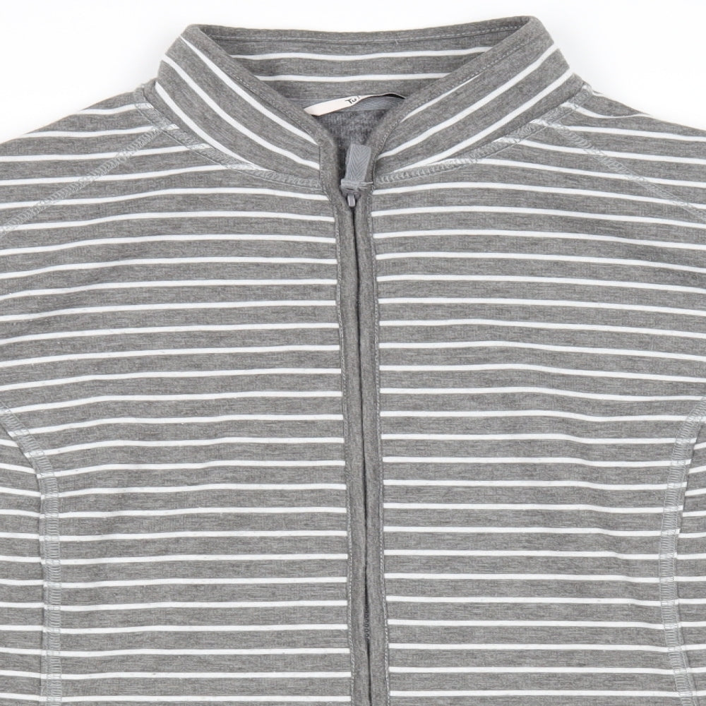 TU Womens Grey Striped  Overcoat Coatigan Size 24