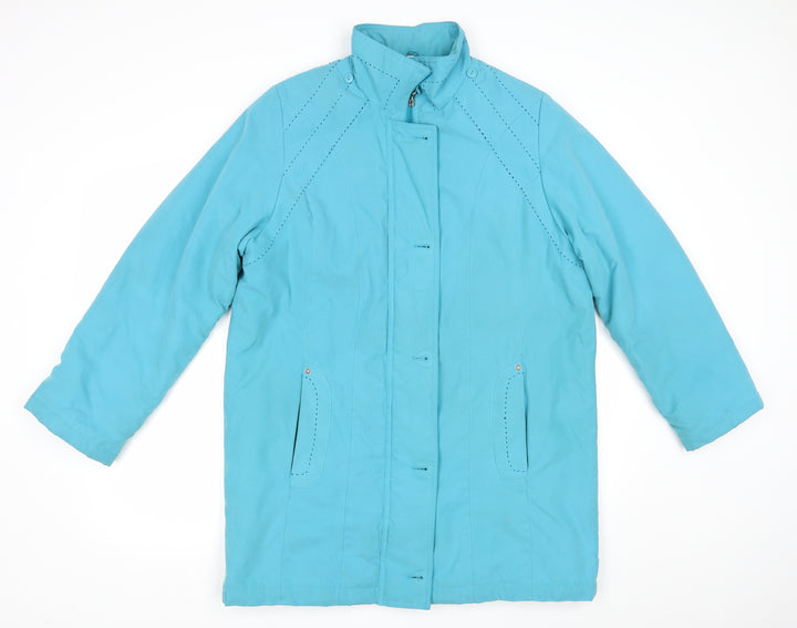 Klass Womens Blue Overcoat Blazer Size M
