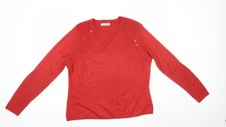 Per Una Womens Red Knit Pullover Jumper Size M