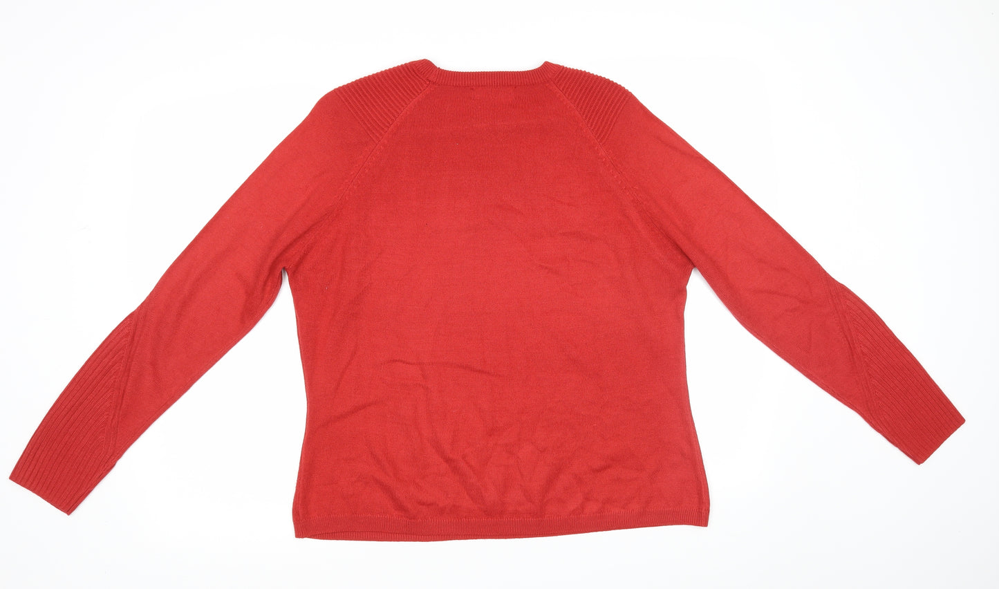 Per Una Womens Red  Knit Pullover Jumper Size M