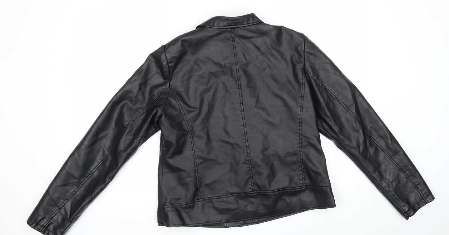 Primark Womens Black   Biker Jacket Size 14