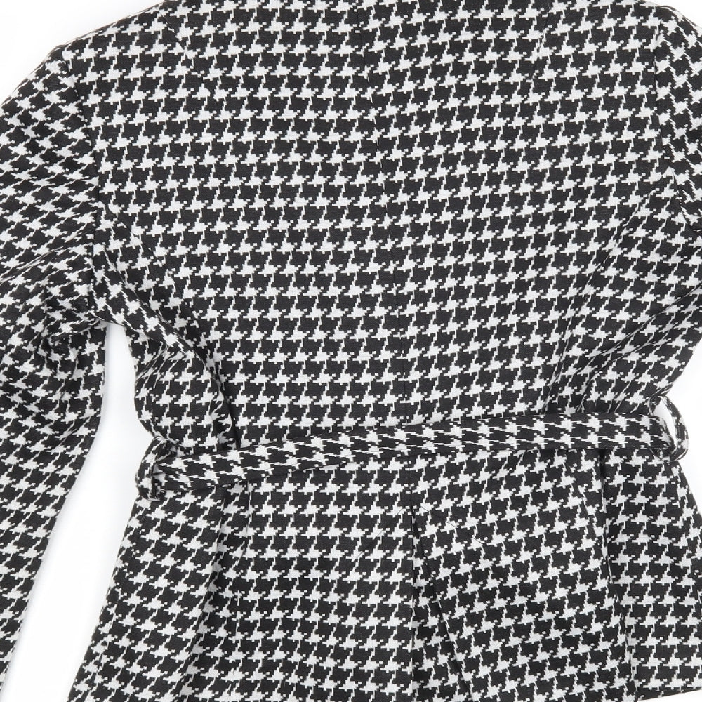 Et Vous Womens Black Houndstooth  Jacket Blazer Size 10