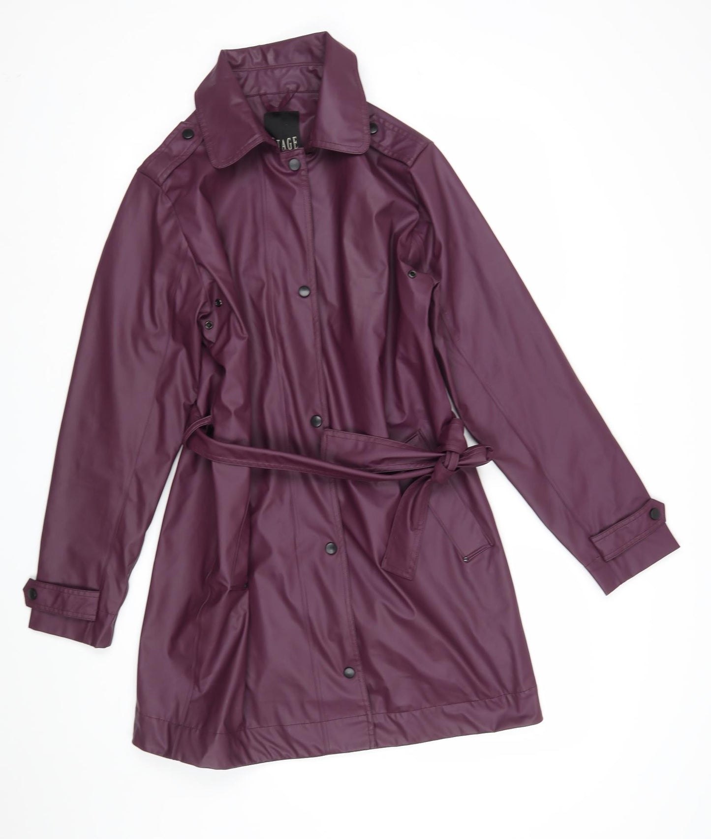Etage Womens Purple   Trench Coat Coat Size M