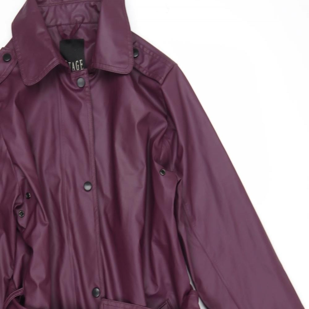 Etage Womens Purple   Trench Coat Coat Size M