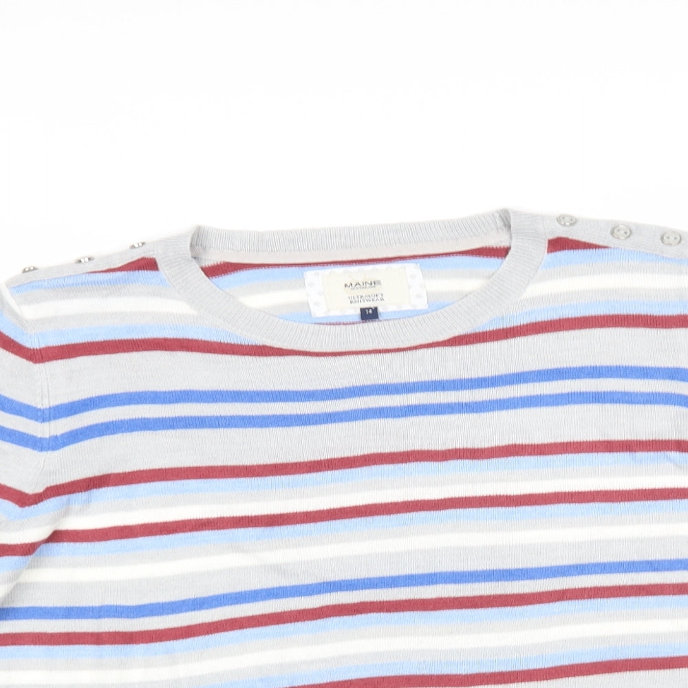 Maine New England Womens Multicoloured Striped  Pullover Jumper Size 14