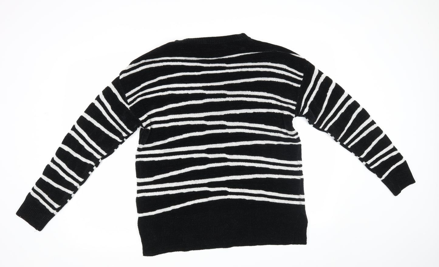 Papaya Womens Black Striped  Pullover Jumper Size L