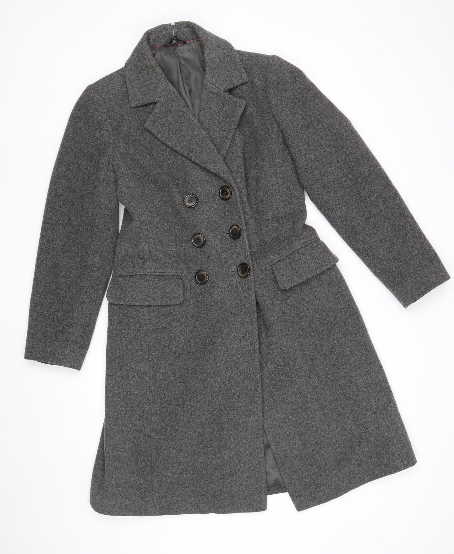 M&S Womens Grey   Pea Coat Coat Size 10