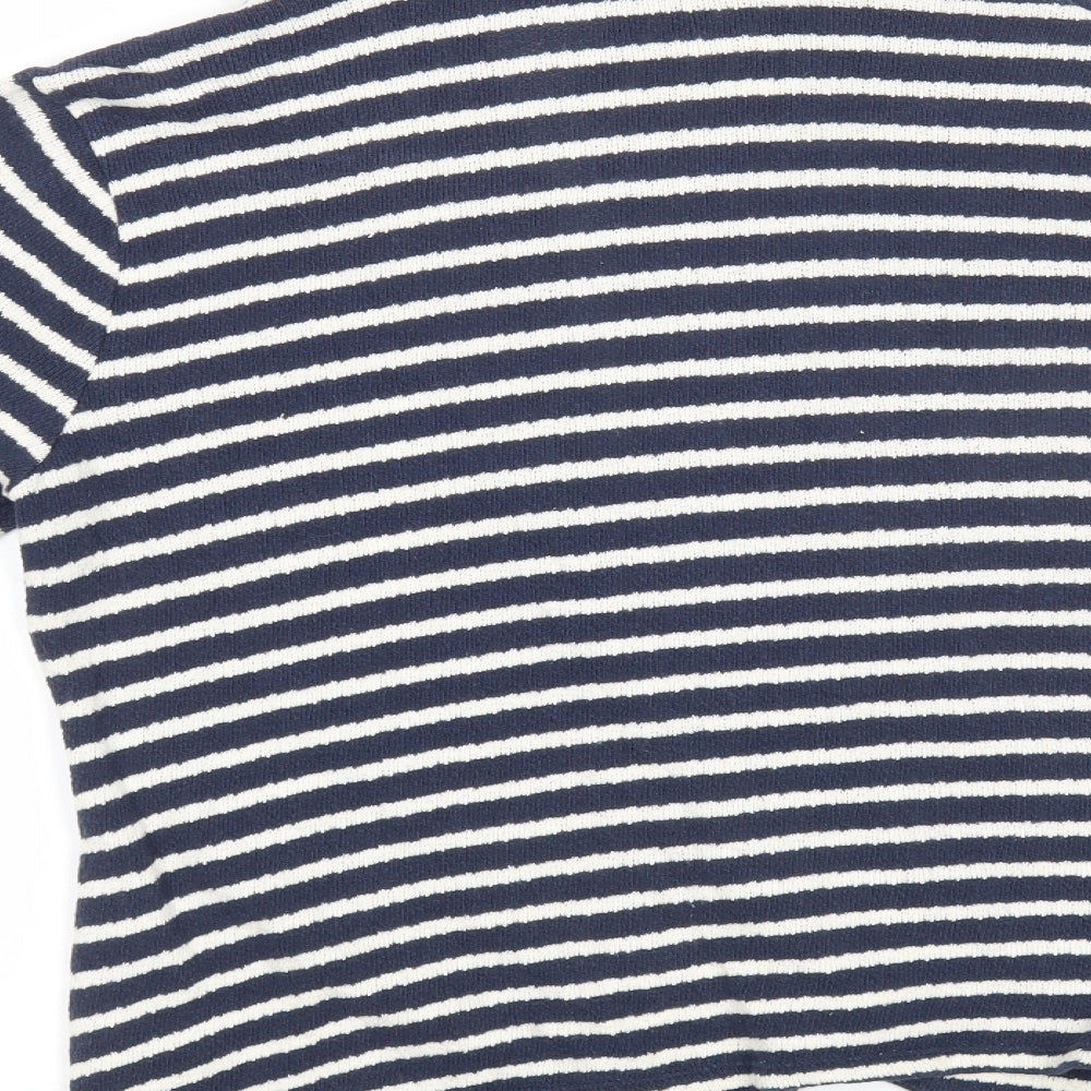 George Womens Blue Striped  Jacket Blazer Size 14