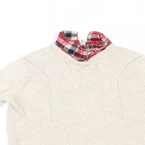 Primark Womens Beige Check  Pullover Jumper Size S