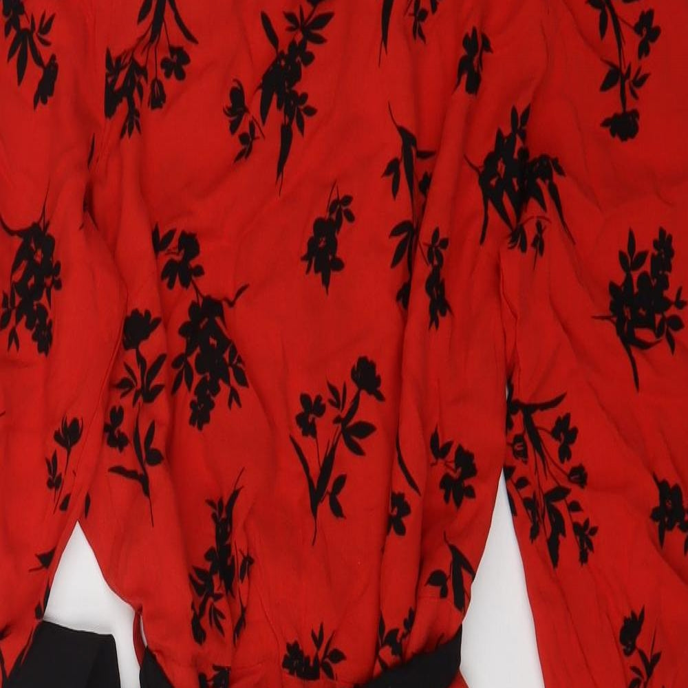 New Look Womens Red Floral  A-Line  Size 14