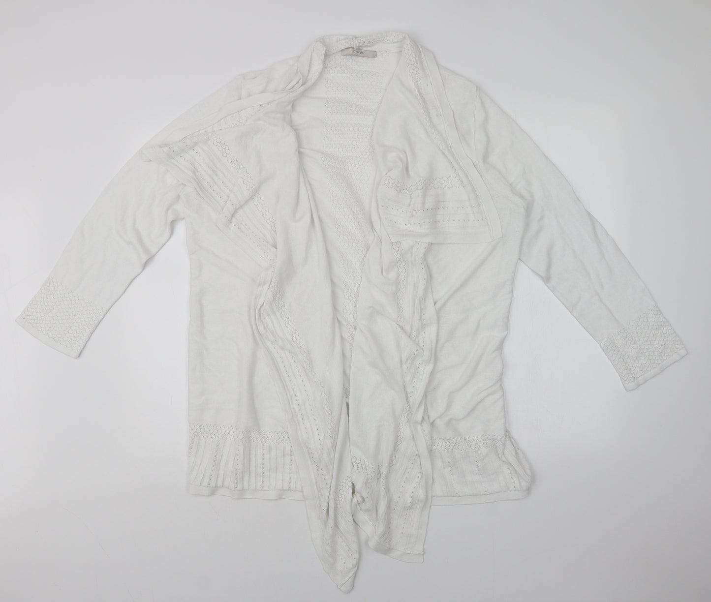 George Womens White Argyle/Diamond  Cardigan Jumper Size 24