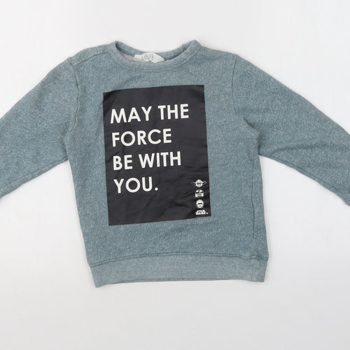 H&M Boys Green   Pullover Sweatshirt Size 5 Years