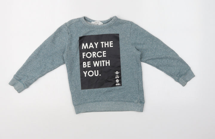 H&M Boys Green   Pullover Sweatshirt Size 5 Years