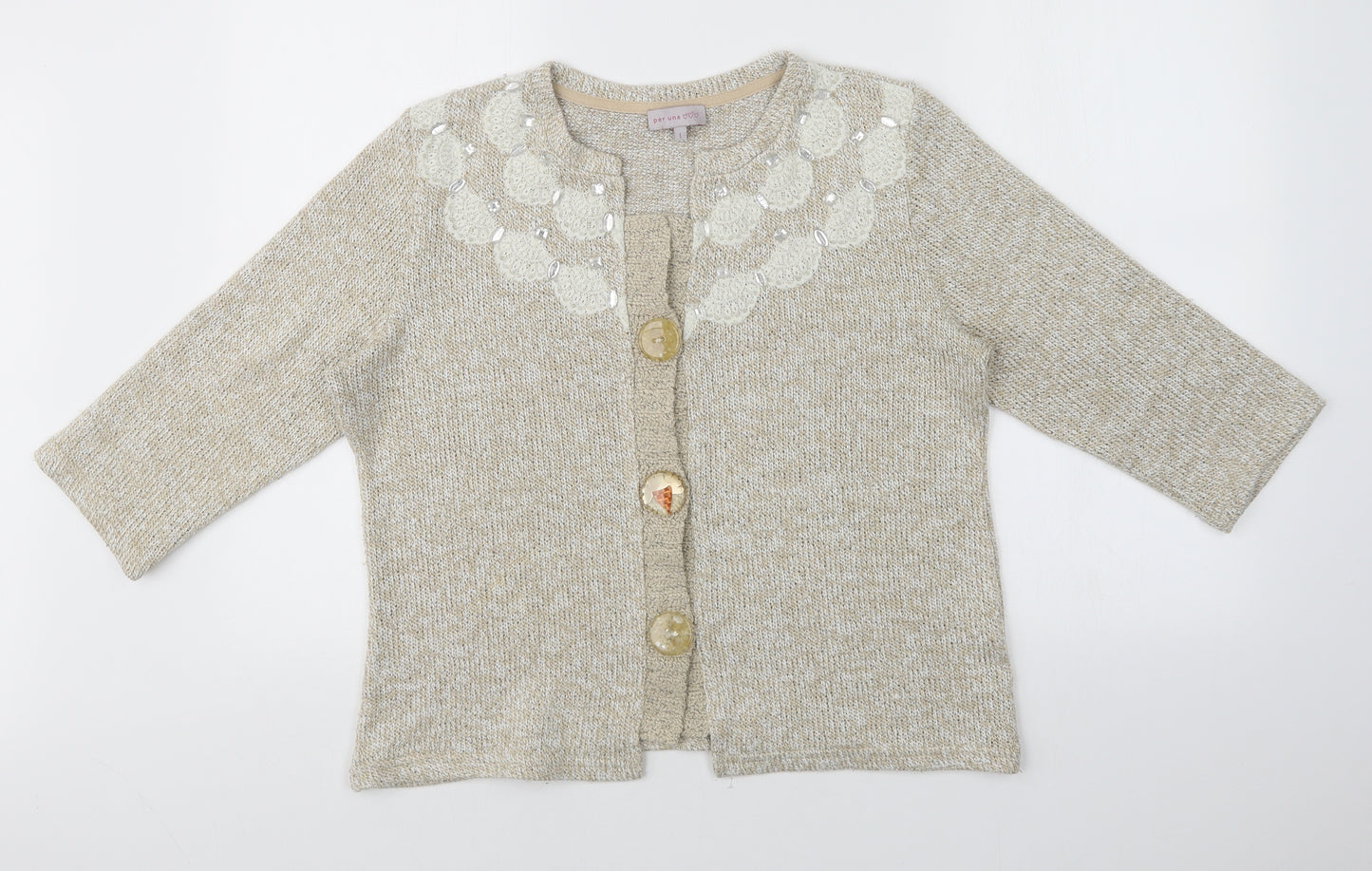 Per Una Womens Beige   Cardigan Jumper Size L