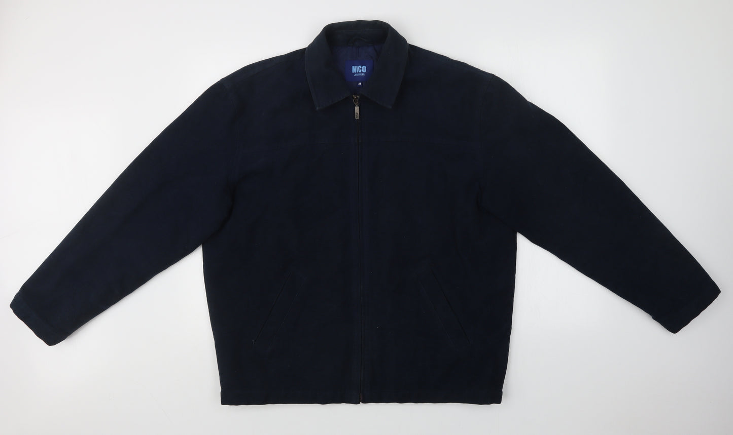 NICO Mens Blue  Velvet Overcoat Coat Size M