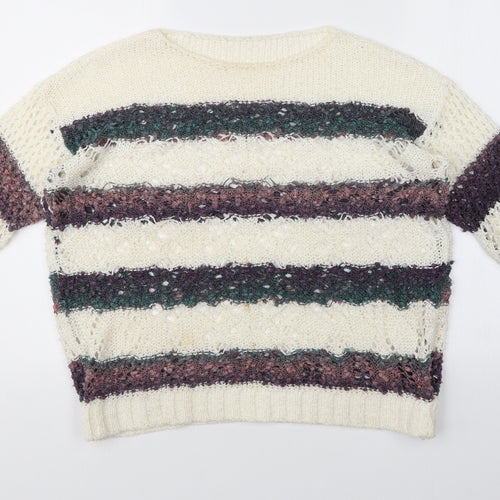 Preworn Womens Multicoloured Striped  Pullover Jumper Size M