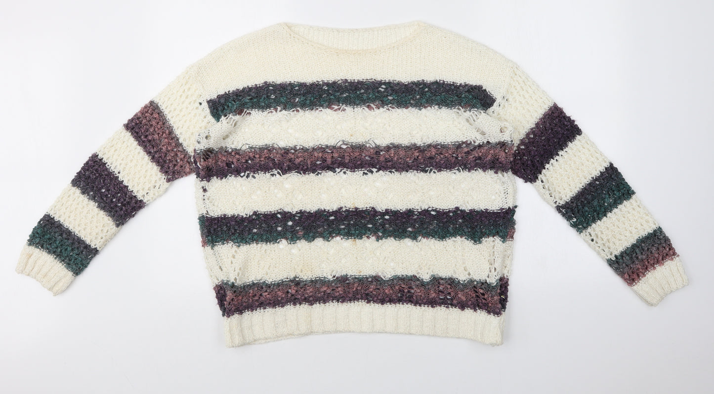 Preworn Womens Multicoloured Striped  Pullover Jumper Size M