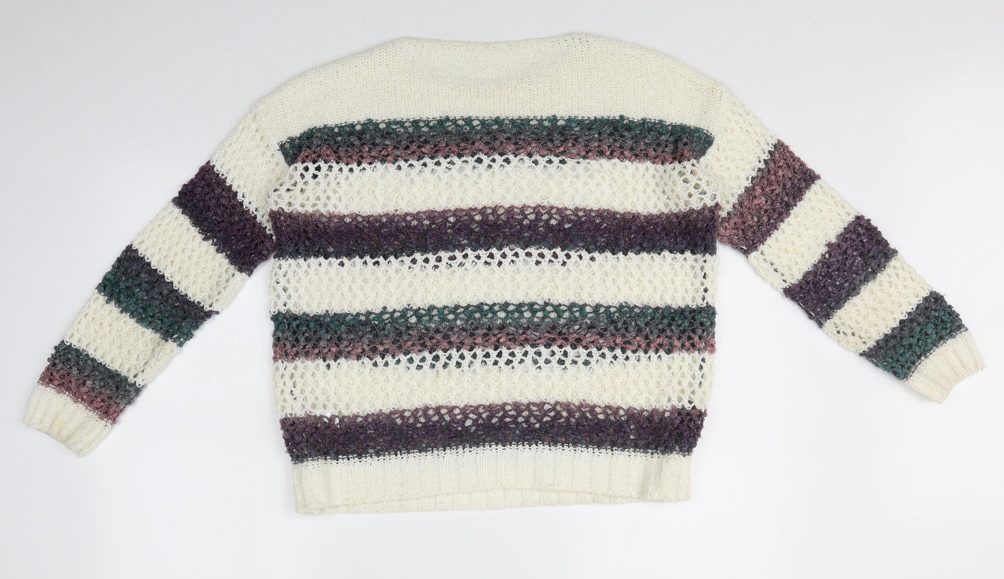 Preworn Womens Multicoloured Striped  Pullover Jumper Size M