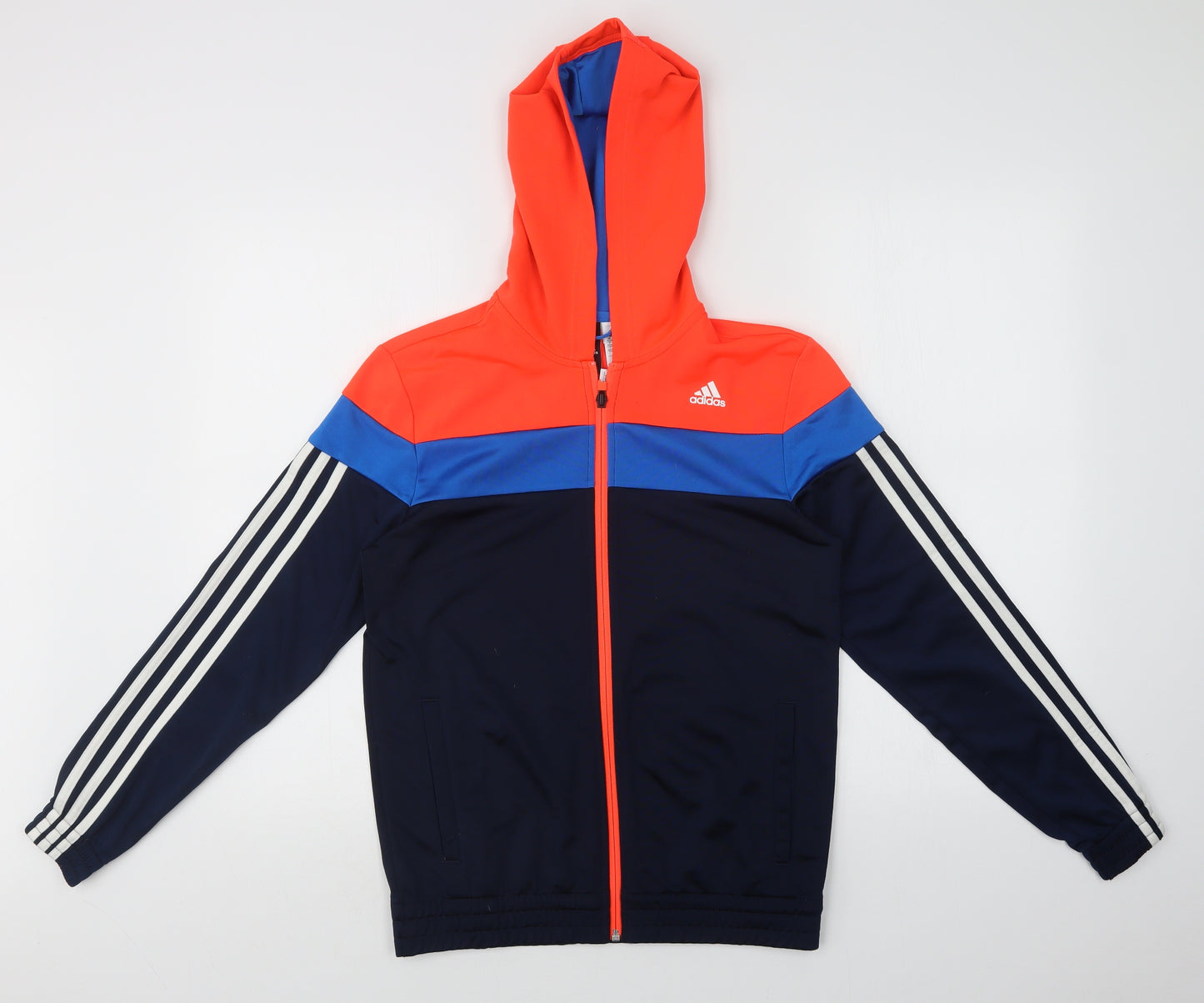 adidas Boys Multicoloured Striped  Full Zip Hoodie Size 13-14 Years
