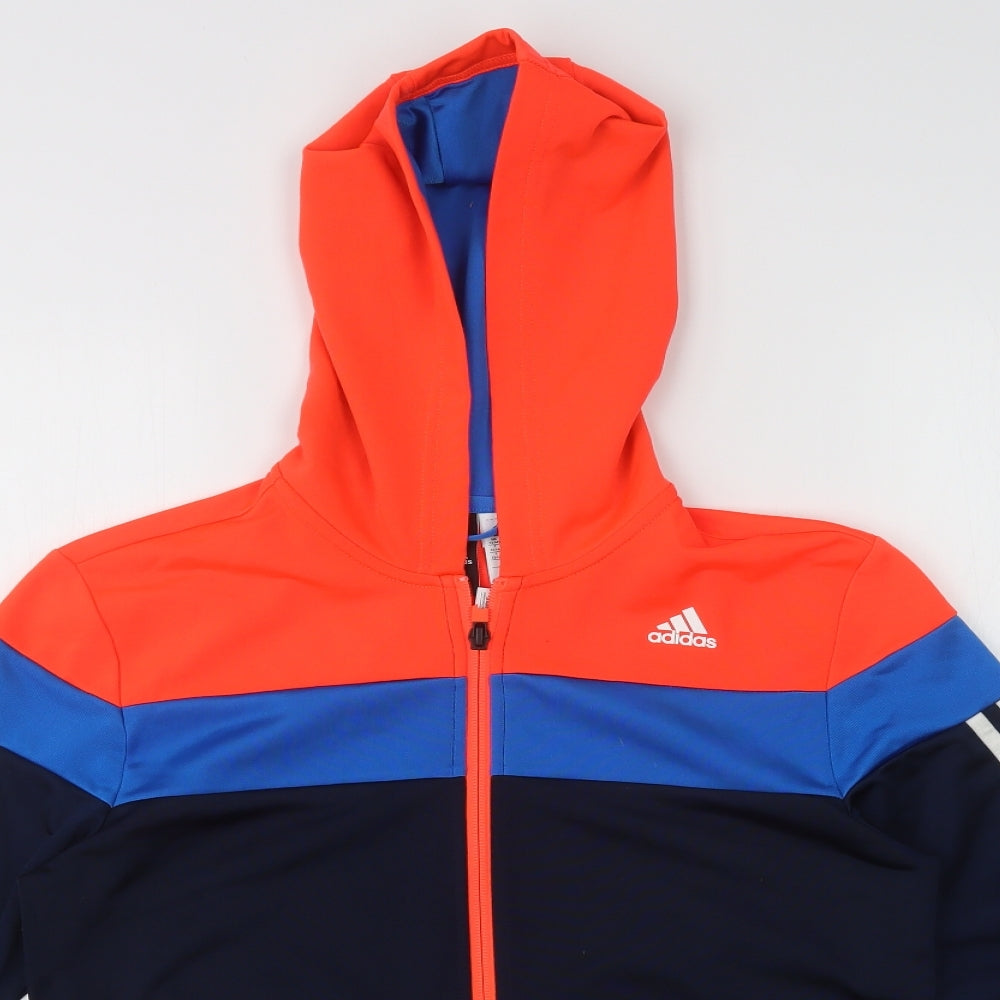 adidas Boys Multicoloured Striped  Full Zip Hoodie Size 13-14 Years