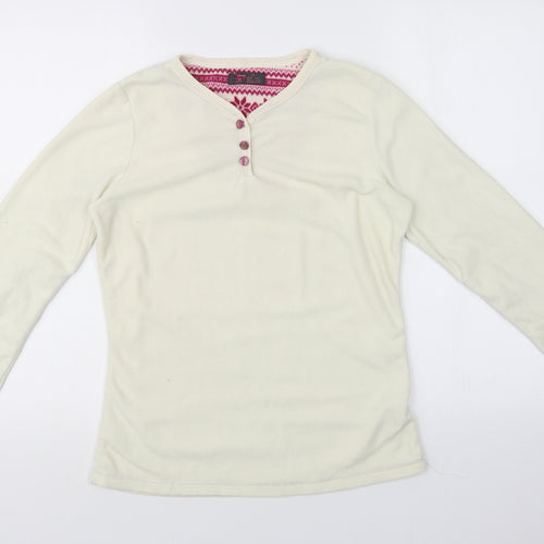 Primark Womens White Solid  Top Pyjama Top Size 10