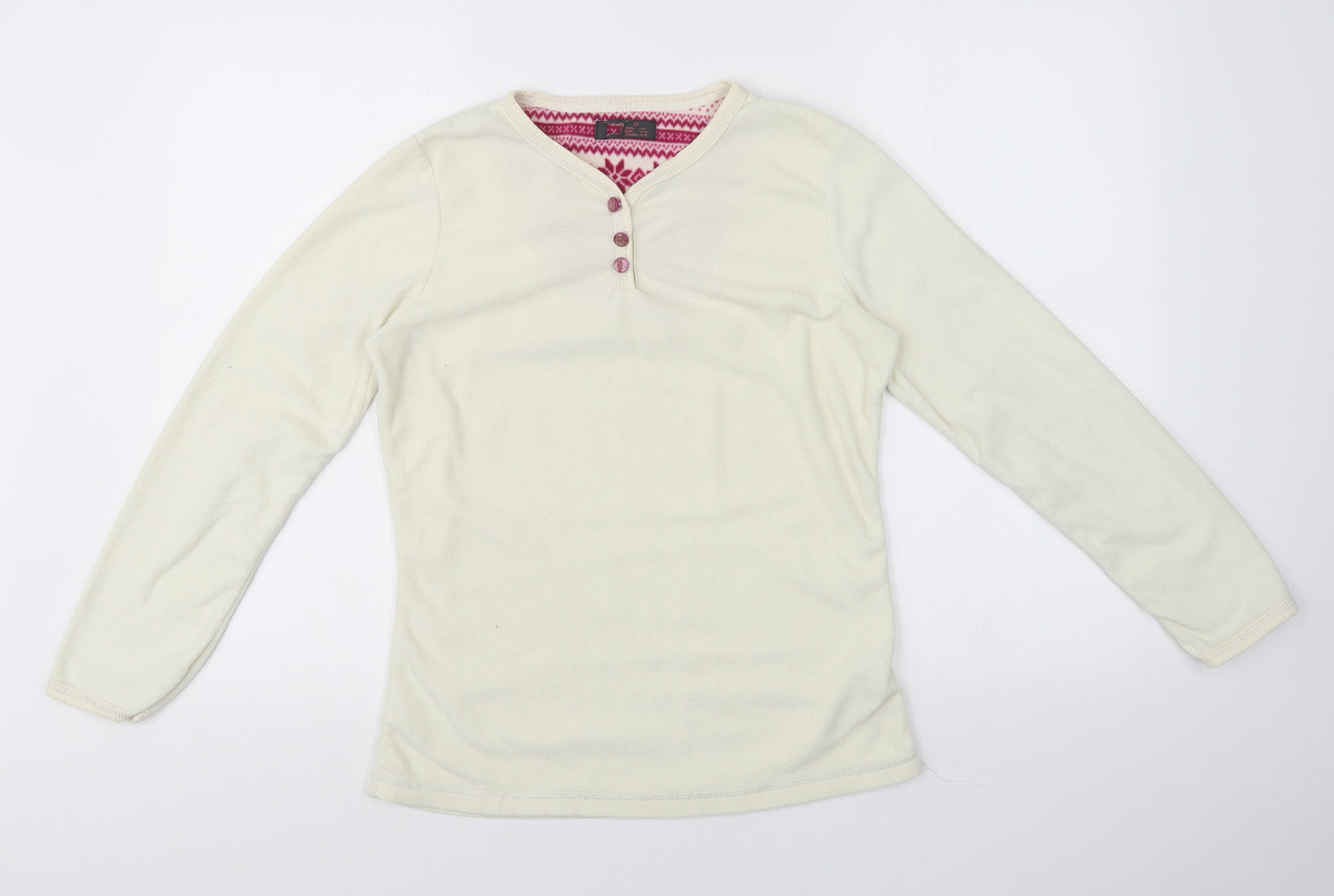 Primark Womens White Solid  Top Pyjama Top Size 10