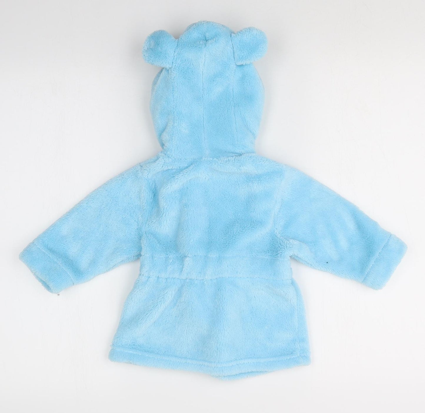 Preworn Boys Blue Solid Fleece  Gown Size 9-12 Months