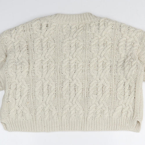 H&M Womens White   Pullover Jumper Size M