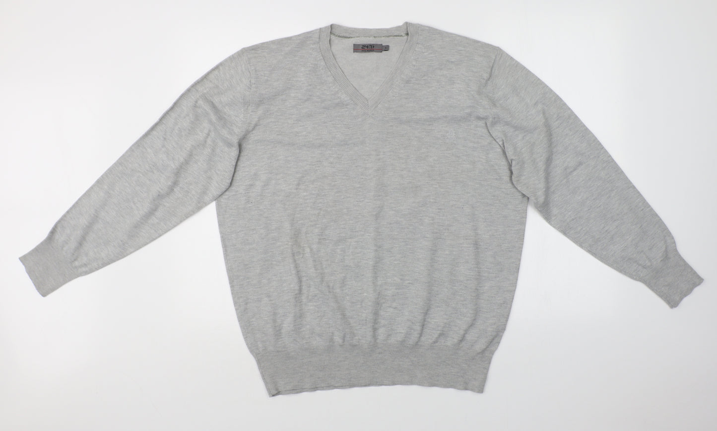 24:7 Mens Grey   Pullover Sweatshirt Size XL