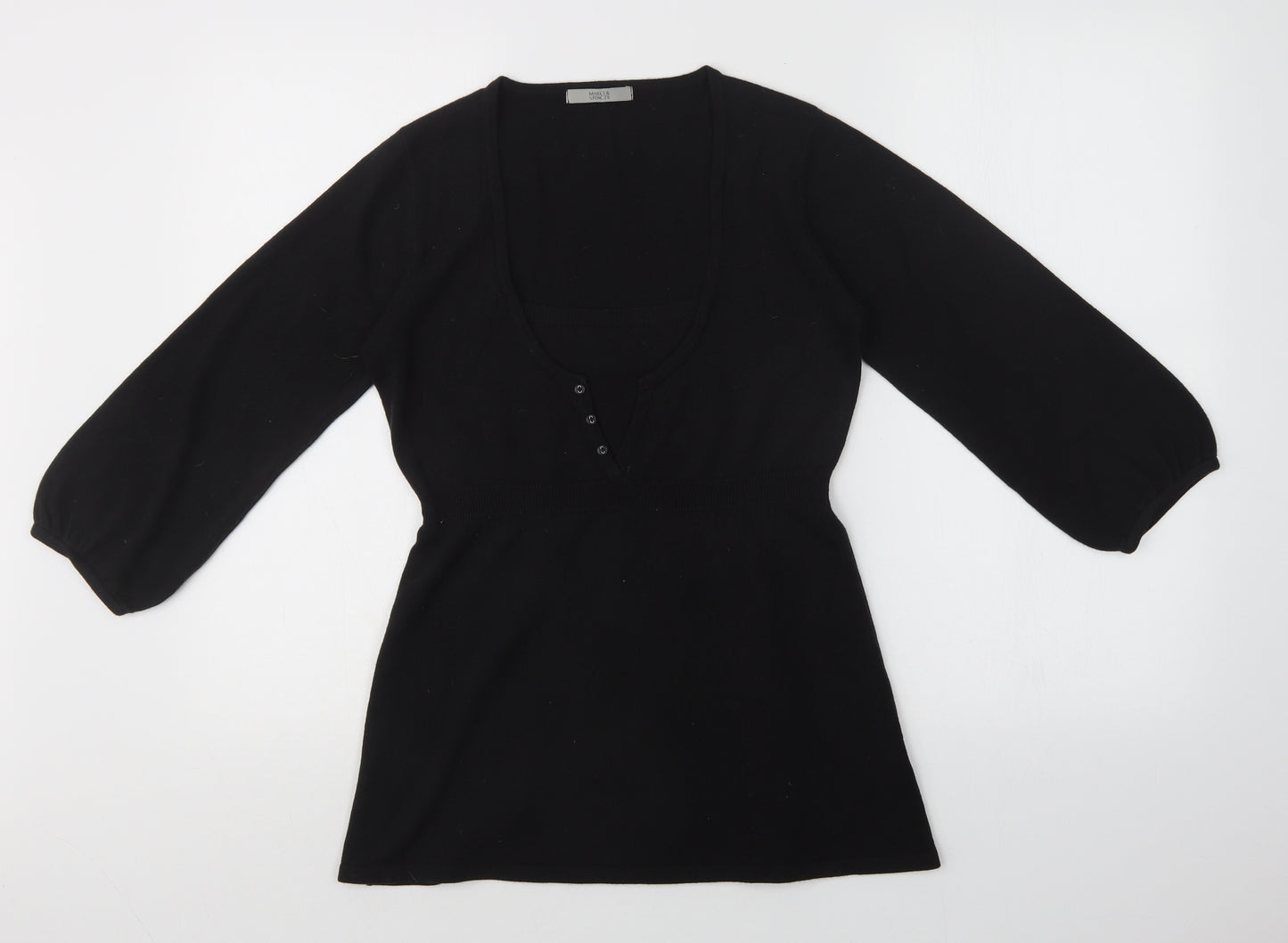 M&S Womens Black    T-Shirt Size 14