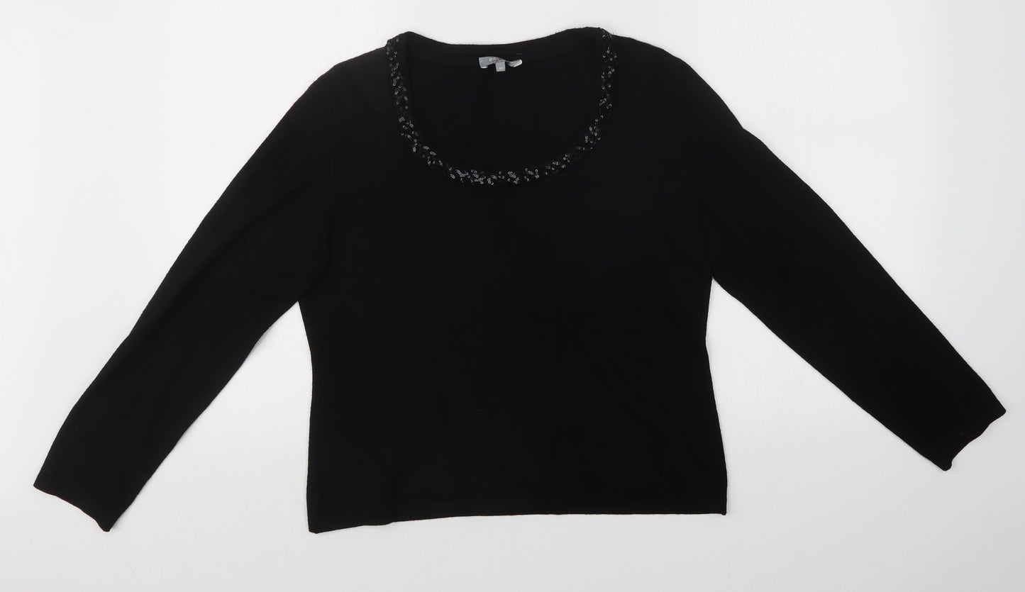 Per Una Womens Black    T-Shirt Size 16