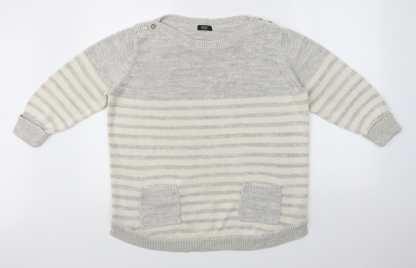 F&F Womens Multicoloured Striped  Pullover Jumper Size 18