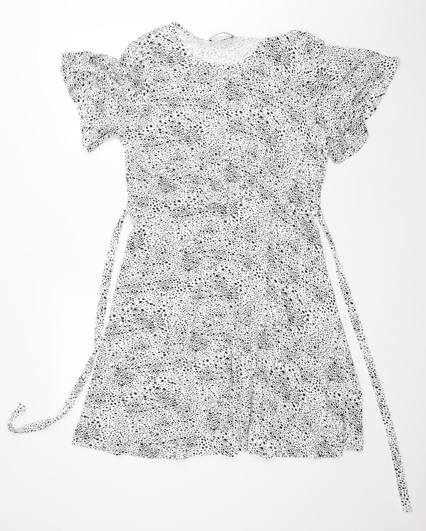 M&S  Womens White Animal Print  A-Line  Size 16