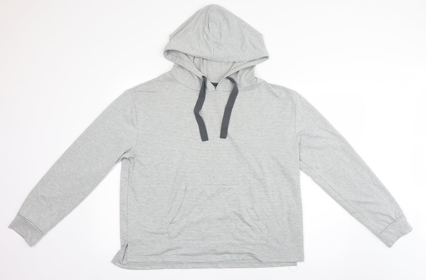 Love to Lounge Womens Grey Striped  Pullover Hoodie Size 14