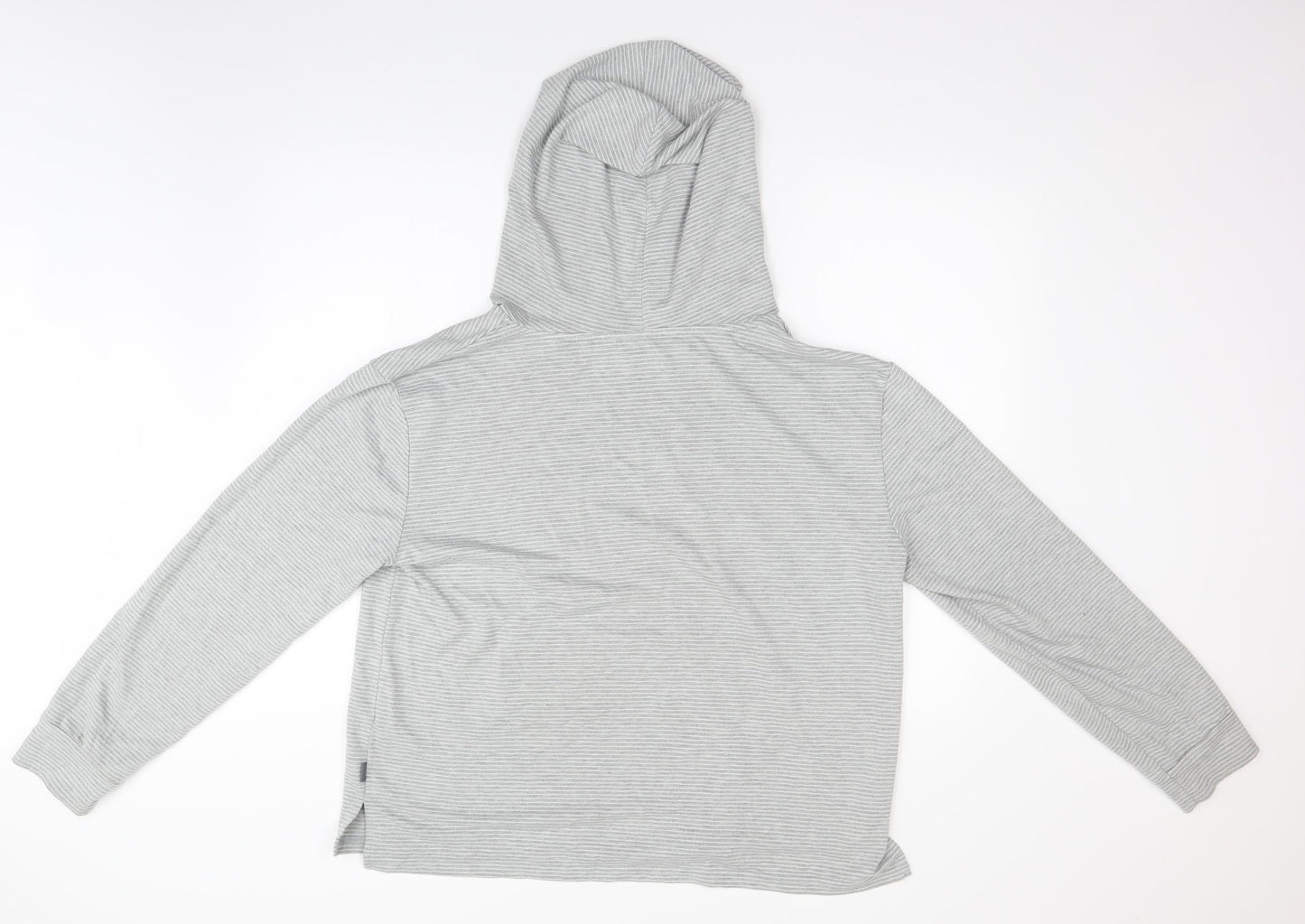 Love to Lounge Womens Grey Striped  Pullover Hoodie Size 14