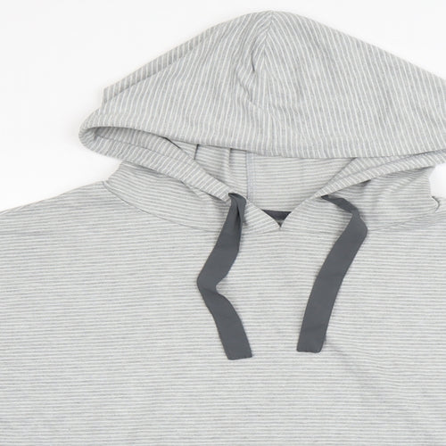 Love to Lounge Womens Grey Striped  Pullover Hoodie Size 14