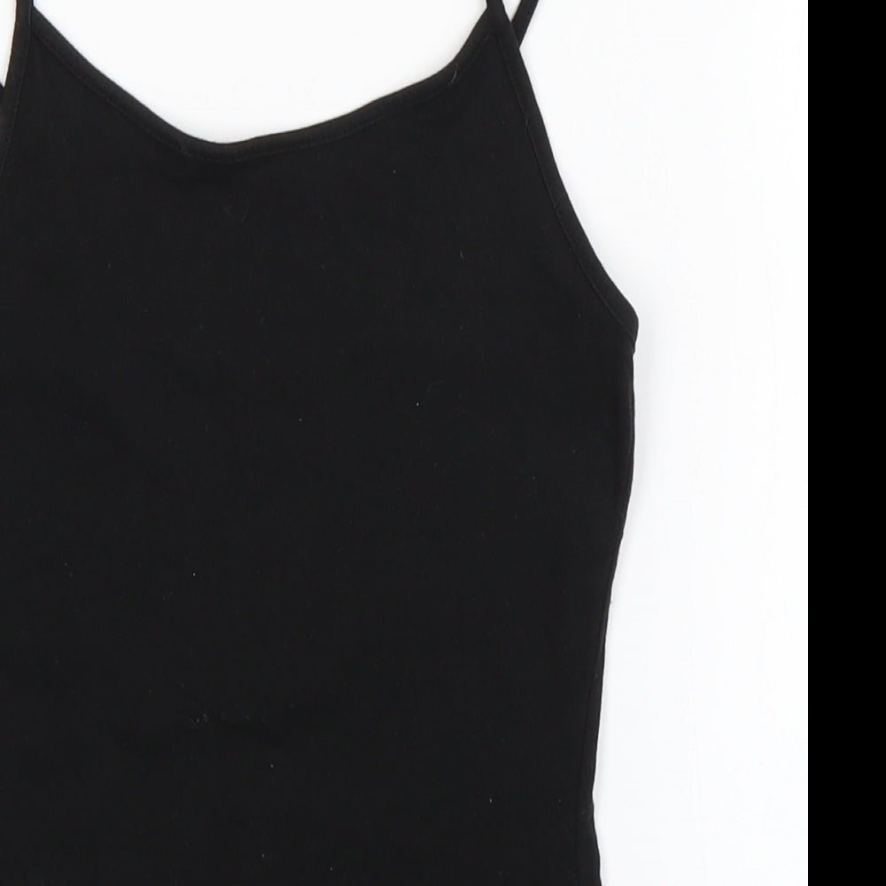 miss evie Girls Black   Basic Tank Size 11-12 Years
