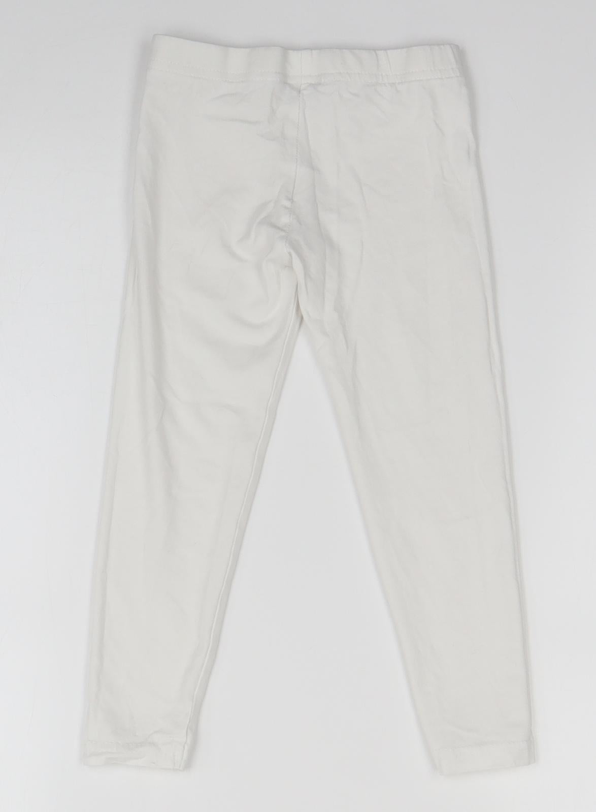 Primark Girls White   Sweatpants Trousers Size 3-4 Years