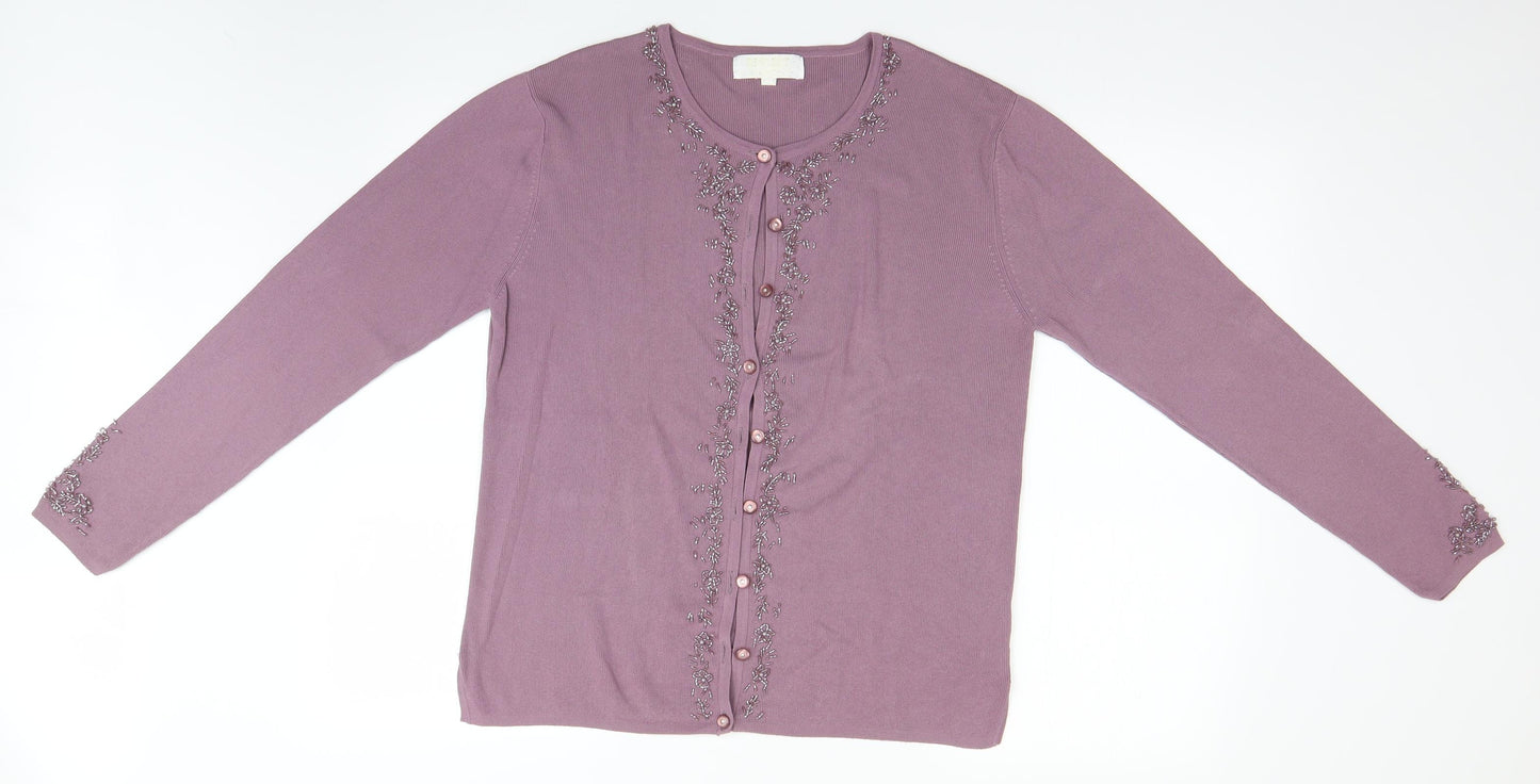 reflect collection Womens Grey   Cardigan Jumper Size L