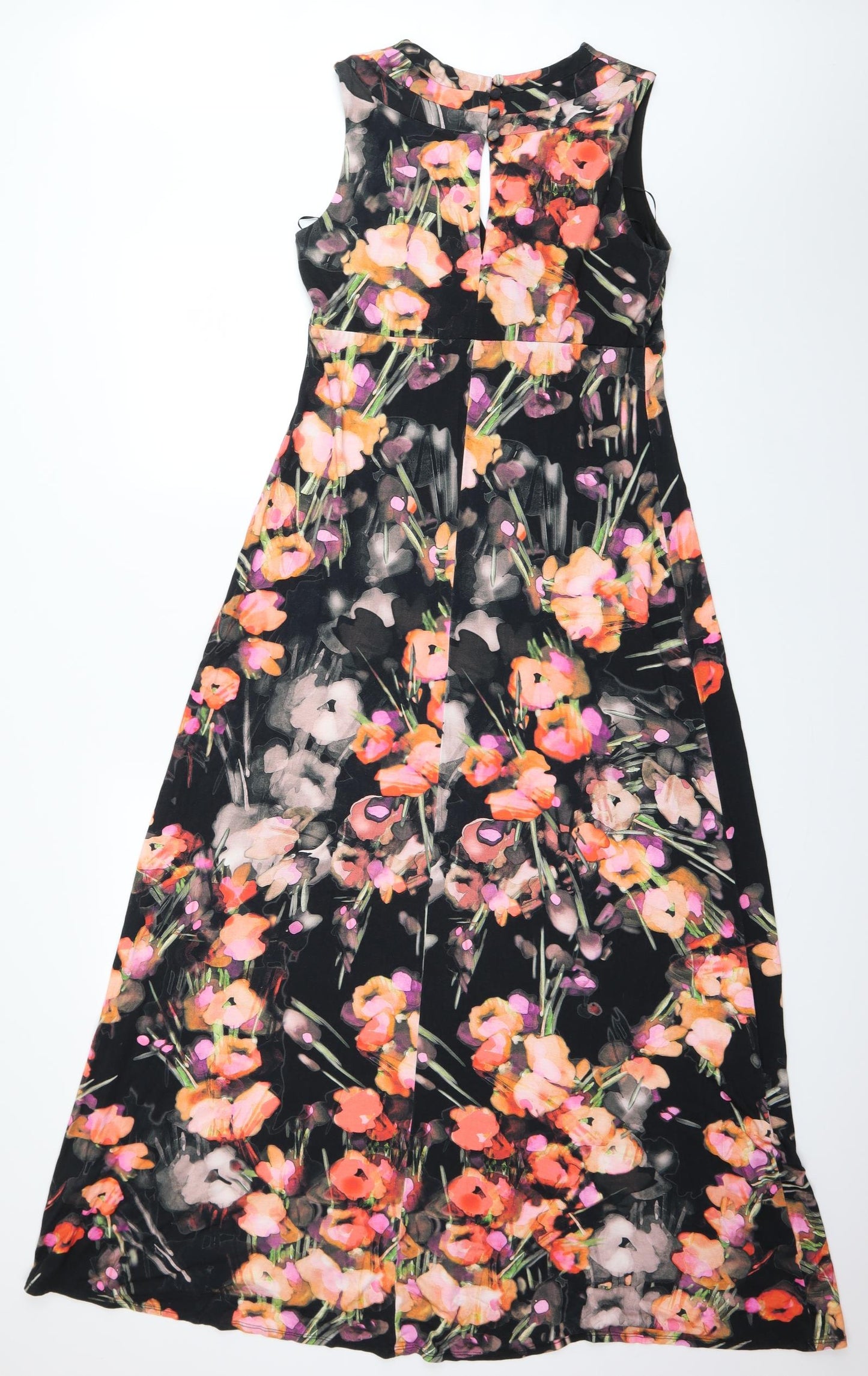 Monsoon Womens Black Floral  A-Line  Size 14