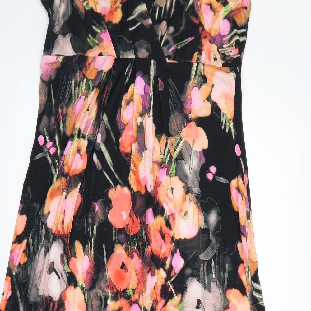 Monsoon Womens Black Floral  A-Line  Size 14