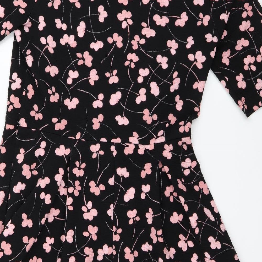 NEXT Womens Black Floral  A-Line  Size 14